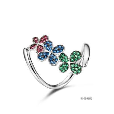 Hot Sale Flowersilver with Fancy CZ Ring for Women
