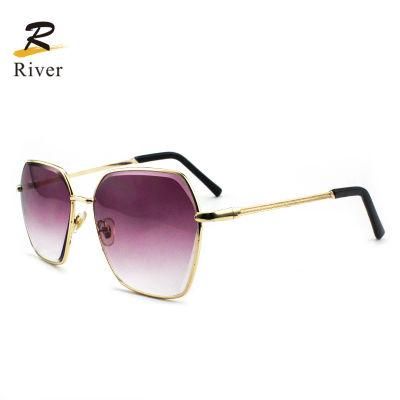 Hot Sale Custom Logo Stock Trimmed Metal Frame Women Sunglasses