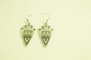 Triangle Alloy with Eagle Texture Earring