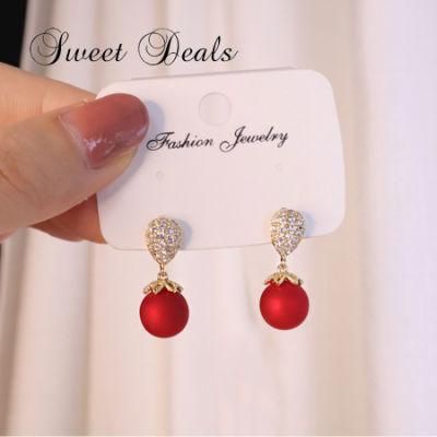 Fashion Real Gold Plated Pearl Earrings Earrings