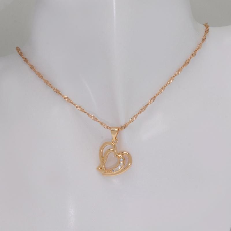 Wholesale 18K Couple Heart Pendant Jewelry Necklace