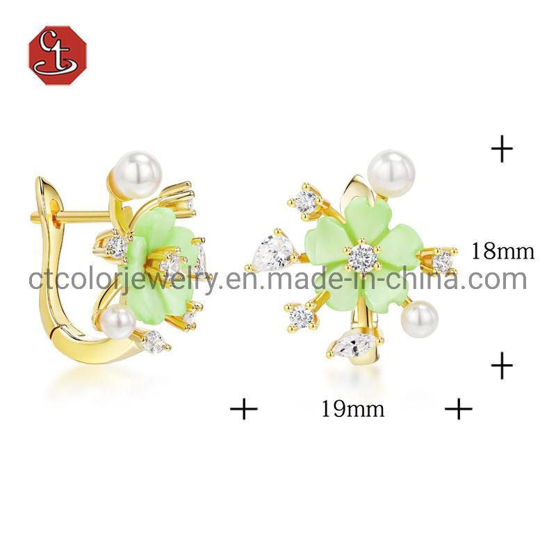 2021 jewelry trend wholesale fashion earrings Natural pearl flower earrings