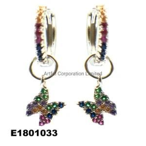 New Design Multi-Color Silver Earring