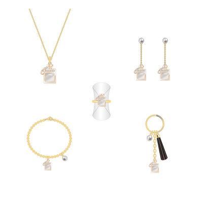 2020 New Arrival Fashion Square Pink Diamond Jewelry Set