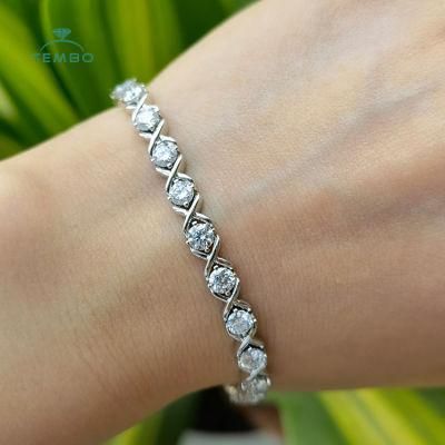 Guaranteed Quality White Gold Cut Lab Grown Jewelry 18K Diamond Bracelet