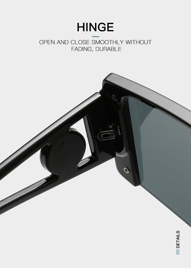 Sunglasses New Trendy One-Piece Cut-Edge Windshield Sunglasses Men′ S European and American Cross-Border Square Frame Fashion Outdoor Sunshade Sunglasses