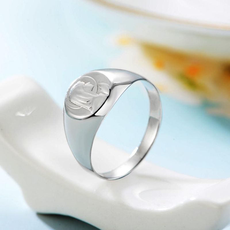 925 Sterling Silver Jewelry Rhodium Plated No Stone Rings