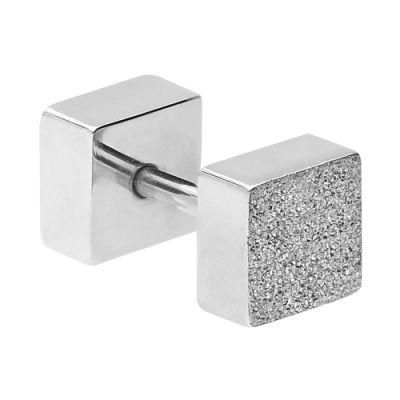 Surgical Steel Fake Plug Square Diamond Look