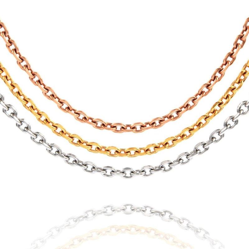 18K Gold Plated Stainless Steel Jewellery Link Necklaces for Jewlelry Making Gold Chains Manufacturers