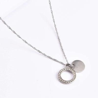 Fashion Elegant Girls Stainless Steel Jewellery Necklace with Pendant Multi Colors Optional