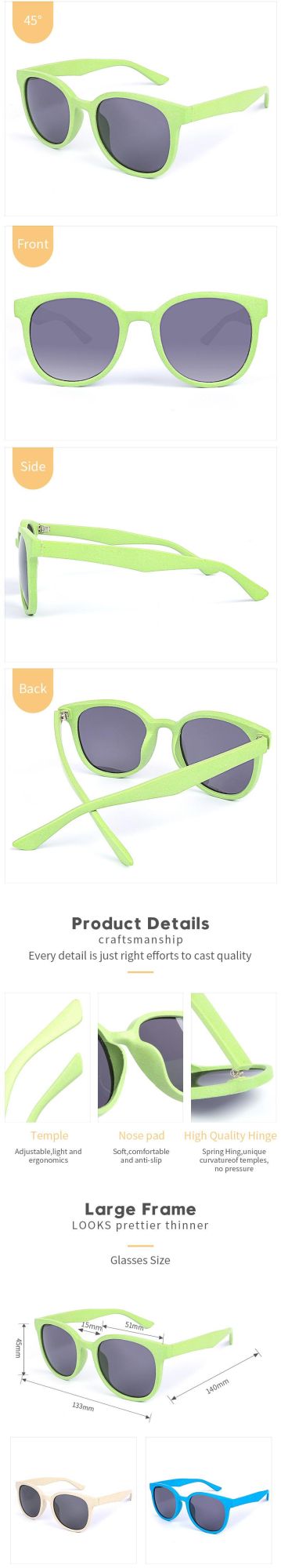 Wholesale New Fashion Cheap Sunglasses Use Eco-Friendly Recycled Wheat Straw Sun Glasses