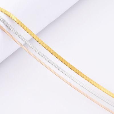 Supplier Stainless Steel Necklace Making Gold Plated Herringbone Chain Jewellery for Women Fashion Accessories