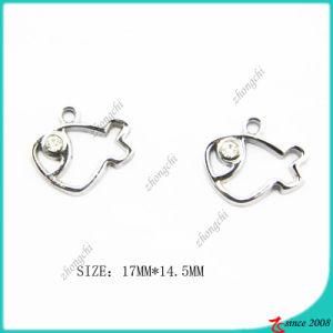 Metal Silver Hollow Fish Charm