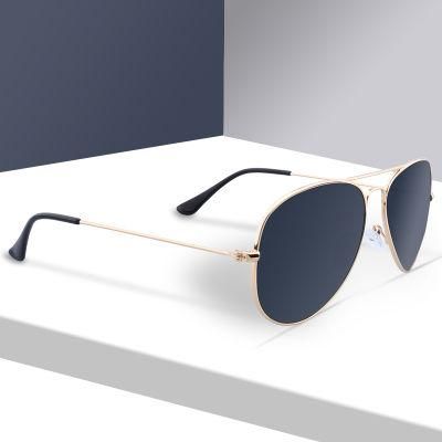 Vintage Stainless Steel Pilot Sunglasses for Men 2022 Brand Gradient Female Metal Oval Shades Black Brown Sun Glasses