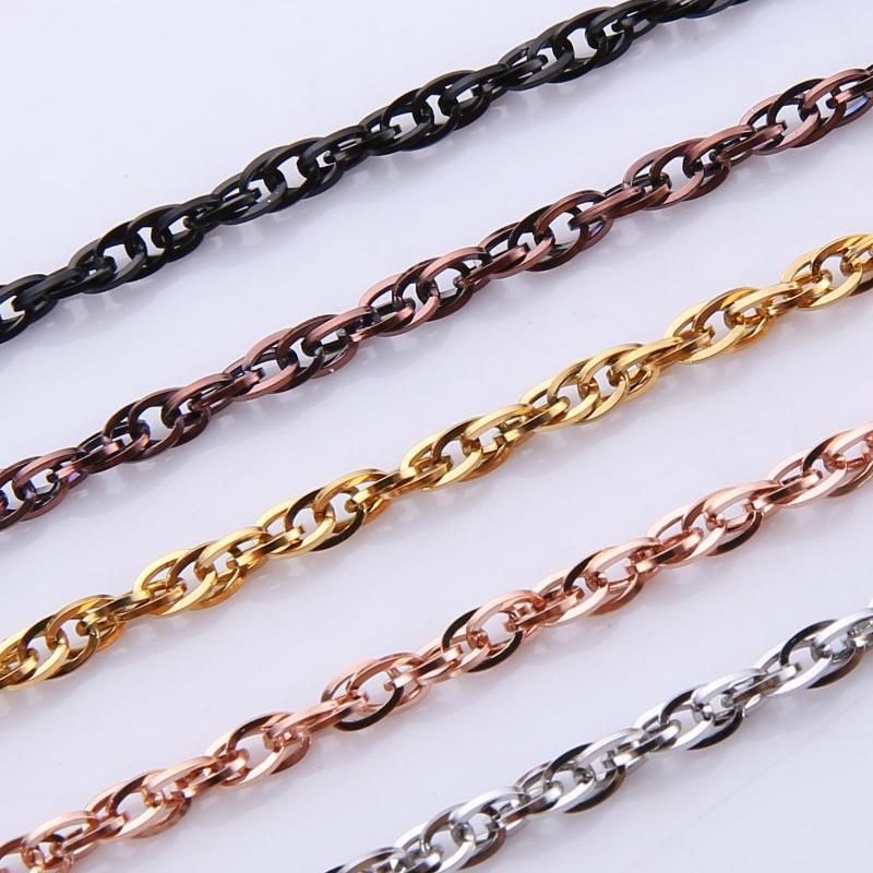 316L Stainless Steel Fashion Necklace Square Wire Double Cable Chain