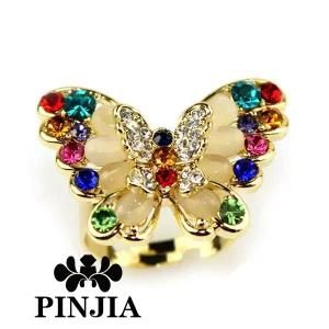 Colourful Butterfly Crystal Rhinestone Fashion Jewelry Ring