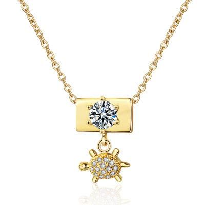 Small MOQ Wholesale 18K Gold Plated Fashion Pendant Necklace Chain Set Jewelry