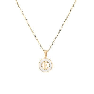 Manufacturer Stainless Steel Jewelry Custom High Quality Non Fade Fashion jewellery Coin 18K Gold Plated Letter Necklace Wholesale