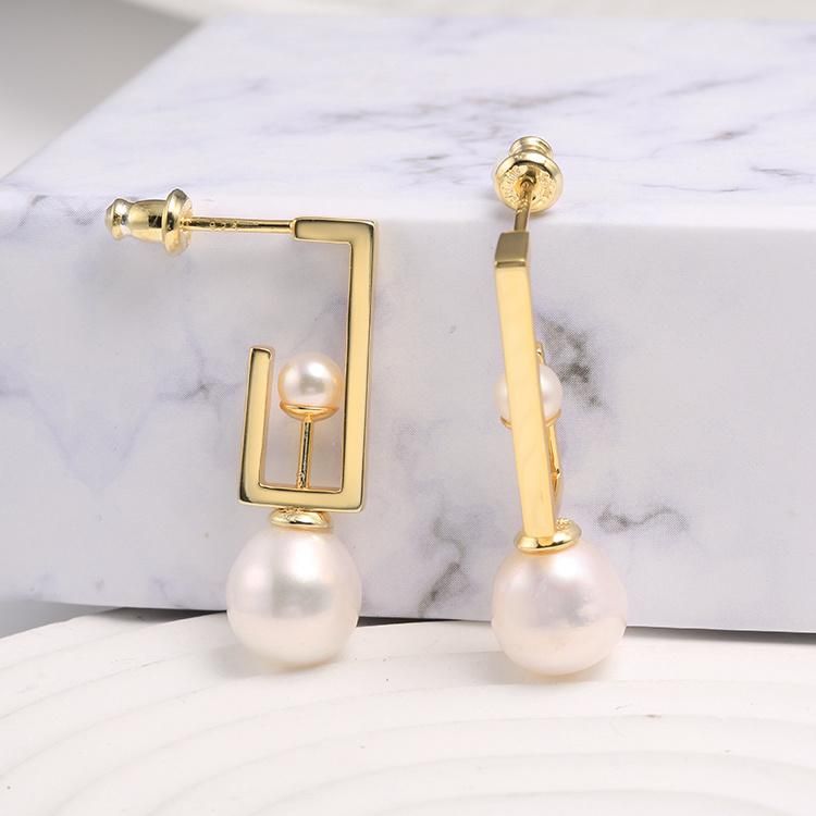 Fashion Accessories 925 Silver Fresh Water Pearl Ball Gold Plated Fashion Jewelry High Quality Jewellery Factory Wholesale Earrings