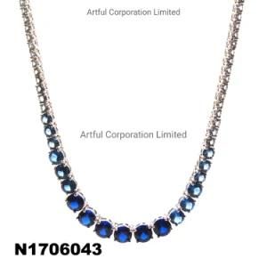 New Fashion Blue Gradual Silver Necklace Silver Necklaces Fashion Jewelry