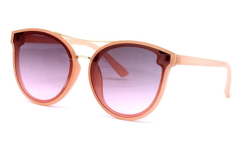 Classic Roundish Shape with Half Top Metal Frame Design Scream Chic Stainless Steel Women Sunglasses