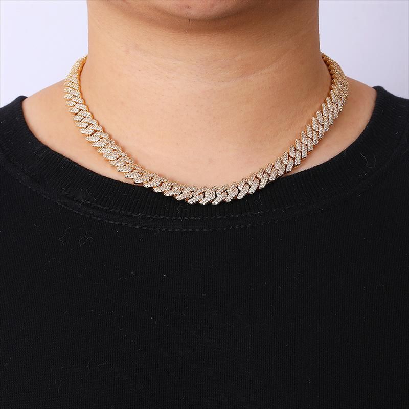 Rope Miami Iced out 18K Gold Plated Cube Diamond Necklace
