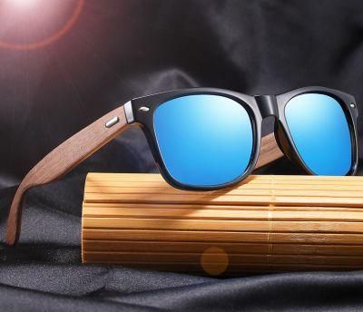 2021 New Style Fashion Outdoor Sport Sunglasses with Black Walnut Wood Leg (JM174C)