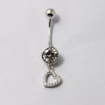 Silver Jewelry Fashion Jewelry Belly Button Ring Body Jewelry Piercing with Heart