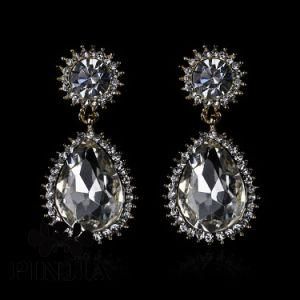 Iridescent Rhinestone Crystal Bridal Clip Party Earrings Jewelry