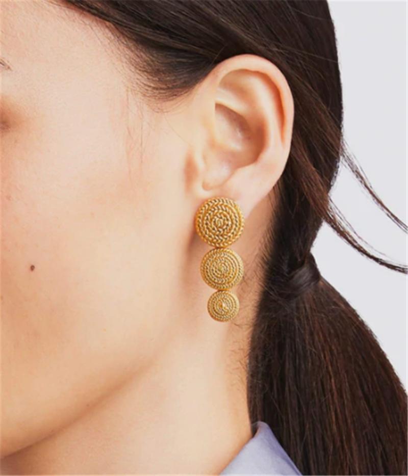 Factory Supplier Round Shape MIDI Earring Studs Tier Drop Earrings