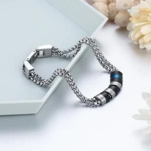 Fashion Jewelry Stainless Steel Double Chain Bracelet for Men