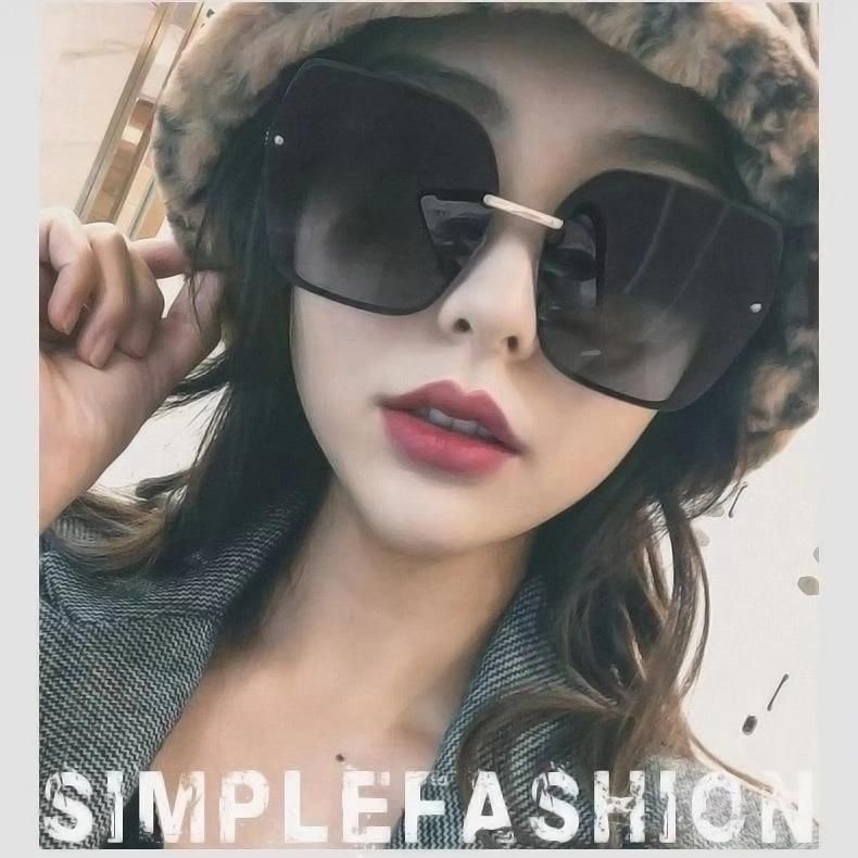 Polarized Sunglasses Fashion Net Red Same Style Female Male Black Plain Face Sunglasses