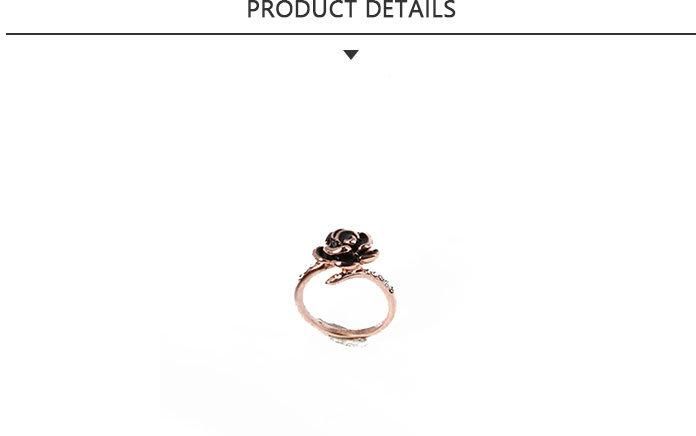 Mini Diameter Fashion Jewelry Black Rose Glod Ring