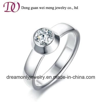 Round Stone CZ Casting Wedding Ring Engagement Ring Stainless Steel Ring