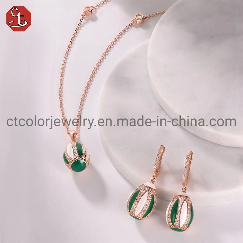 Fashion Jewelry 925 Silver Enamel Classical Jewelry Set for Weddings