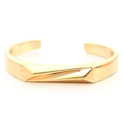 OEM 18K Gold Plated Custom Cuff Bangle Charm Bangle Bracelet Wholesale Opening Bangle and Ring Set