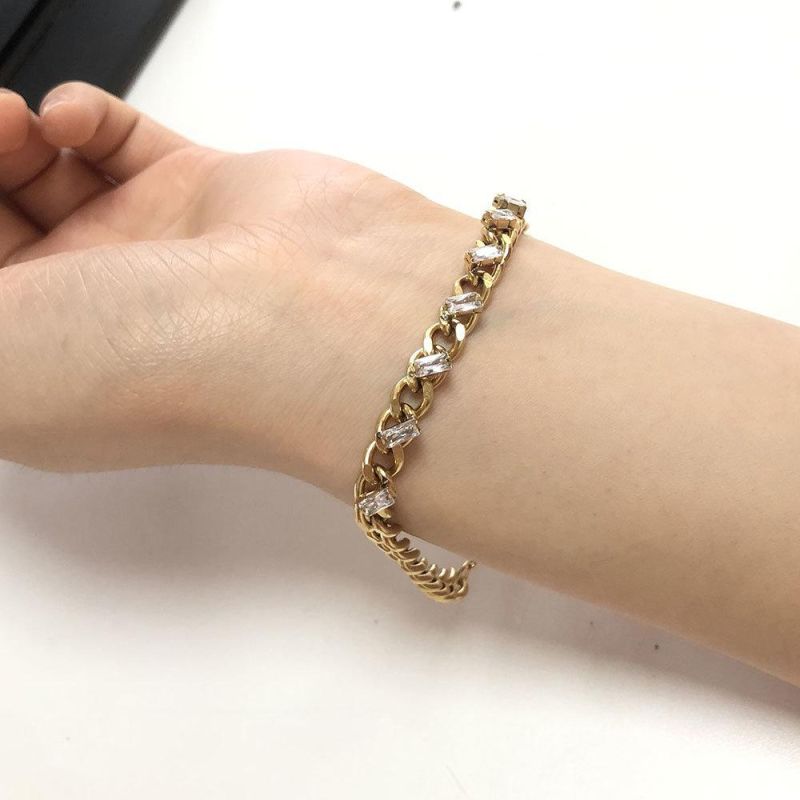 Manufacturer Custom Stainless Steel Jewelry 24K Gold Plated Jewelry Women Fashion Bracelet