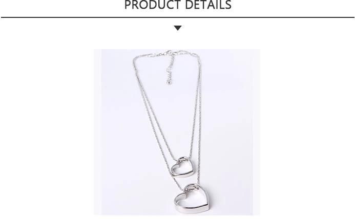2020 Fashion Jewelry Silver Necklace with Double Love