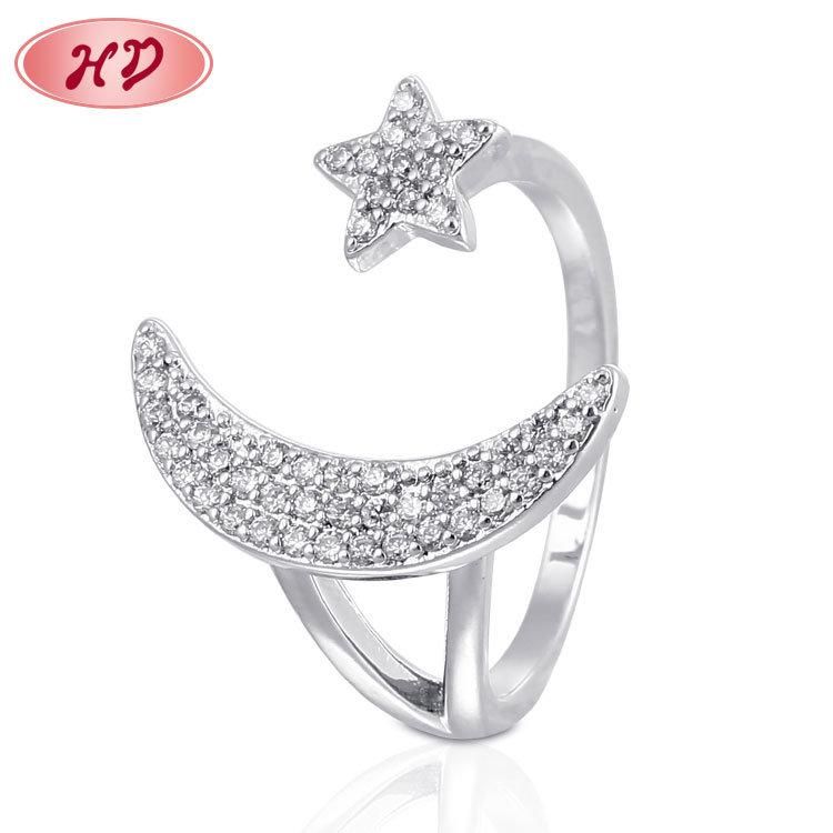 High Quality New Model Promise Fashion Latest Designs Gold Plated CZ Wedding Jewelry Rings for Women