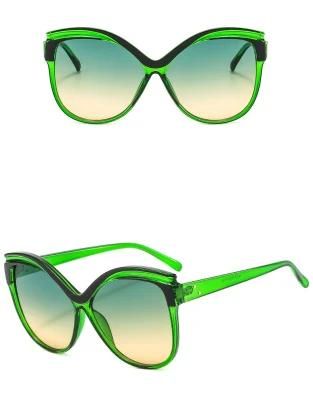 2022 New Large Frame Cat Eye Ladies Color Retro Sunglasses