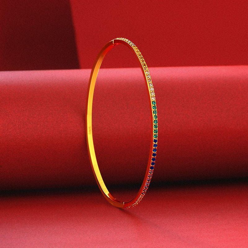 2022 New Arrival Jewelry Fine Quality Bracelet Wrist Bangles Colorful Zirconia Bangle Bracelet