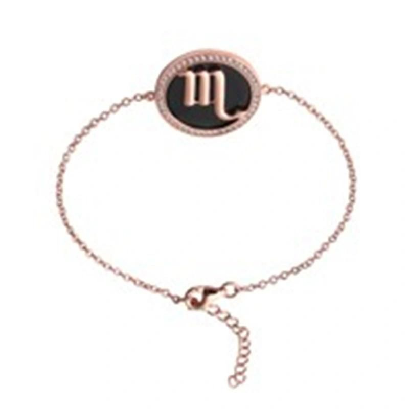 Rose Gold Plated Horoscope Over Enamel Bracelet