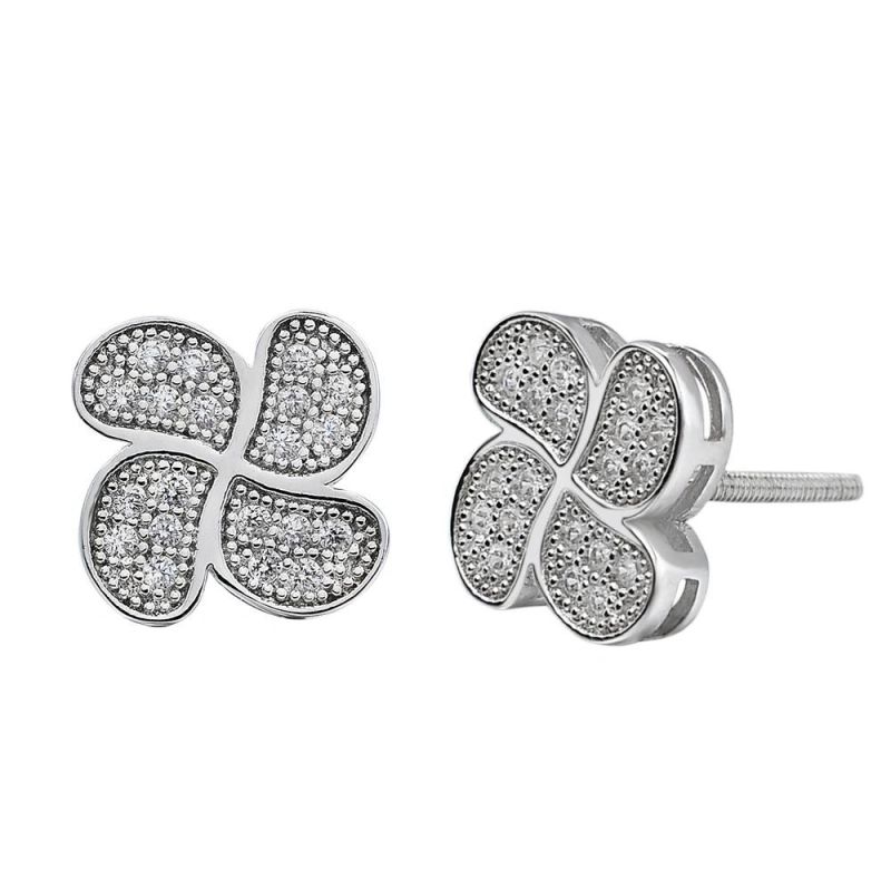 Studs Earrings Diamond Square Cubic Zirconia Earrings Jewelry