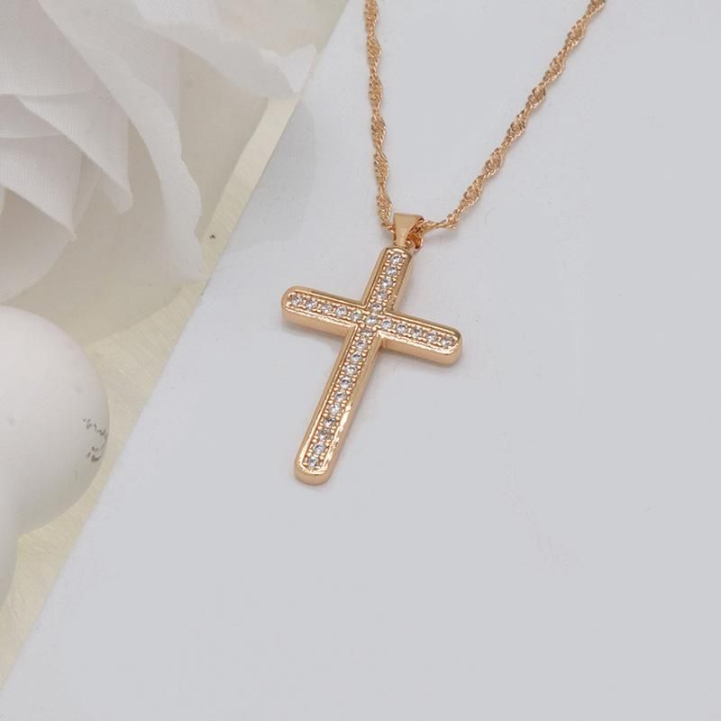 Latest Rose Gold Cross Pendant Fashion Jewelry Necklace