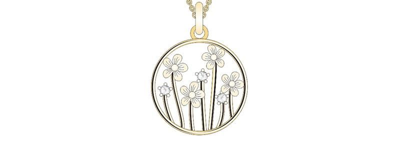 2020 Selling Round Golden Dandelion Jewellry for Girls