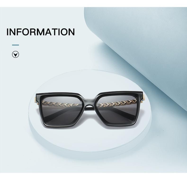 Green Speckle Glasses Modern European and American Ins Sunglasses Female Personality Metal Lace Temple Sunglasses