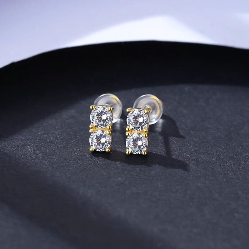 Silver Earrings Shining Star Charm Earring with 5A Zircon