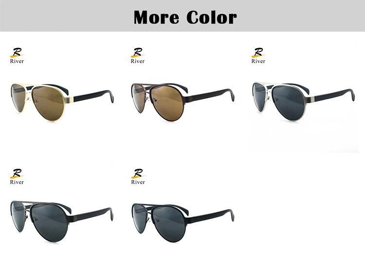 Vintage Custom Logo Ready Fashion Metal Frame Polarized Men Sunglasses
