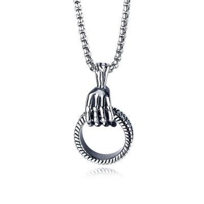 Ghost Hand Necklace for Men Stainless Steel Ghost Hand Pendant Fashion Jewelry