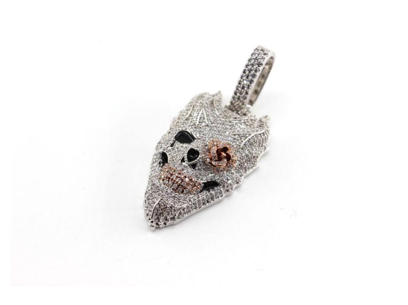 Hip Hop Jewelry Cuban Chain Pendant Crystal Skull Necklace